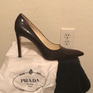 Brown Prada pumps